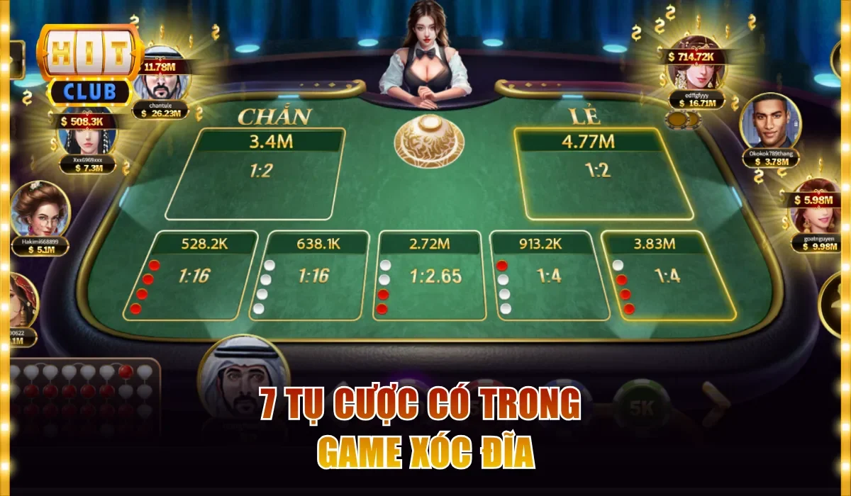 7 tụ cược có trong game xóc đĩa